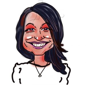 Caricature of Donna Whyte, Kingsley Roofing admin team